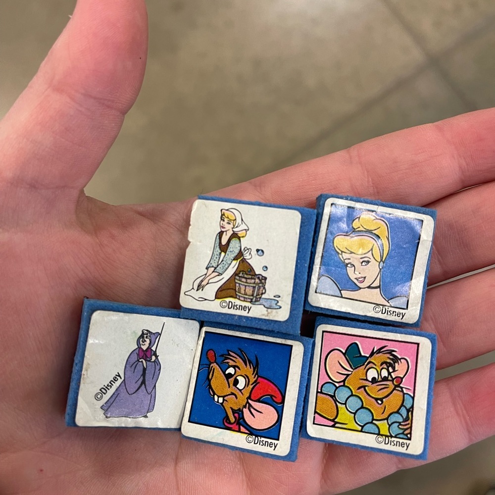 5 Vintage Disney Cinderella Stamps